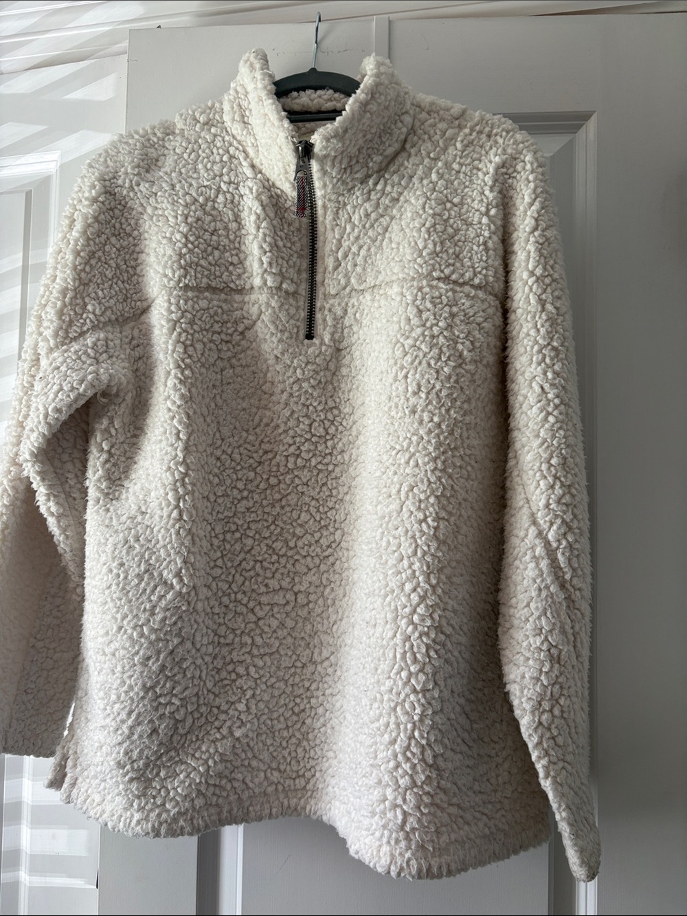 Dylan Cream Sherpa Quarter-Zip Pullover